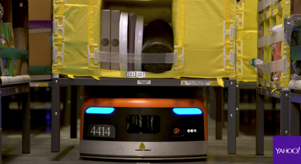 There are hundreds of robots zipping around Amazon’s fulfillment center in Tracy, California.