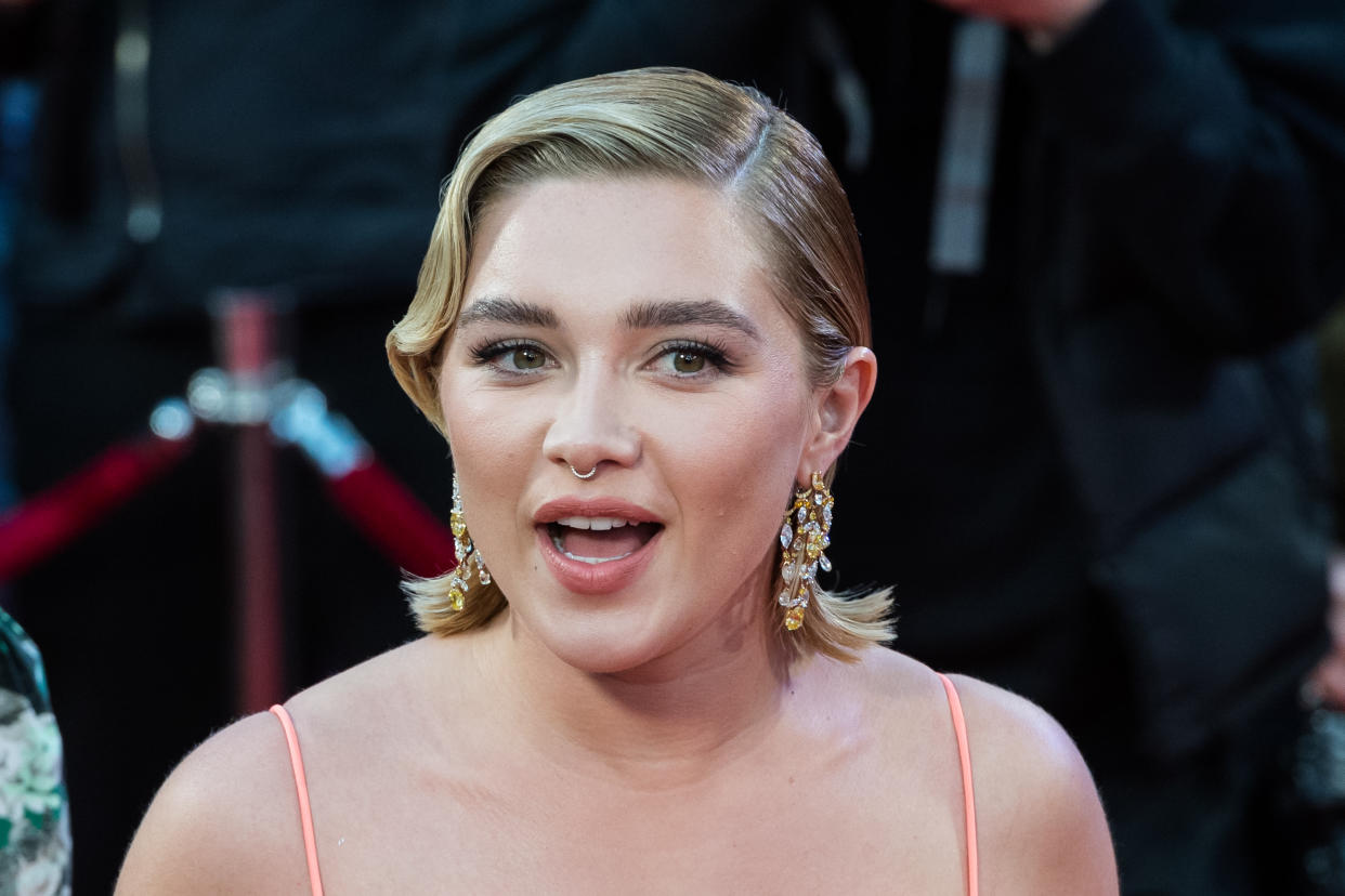 LONDON, UNITED KINGDOM - OCTOBER 07, 2022: Florence Pugh attends the European Premiere of 'The Wonder' at the Royal Festival Hall during the 66th BFI London Film Festival in London, United Kingdom on October 07, 2022. (Photo credit should read Wiktor Szymanowicz/Future Publishing via Getty Images)