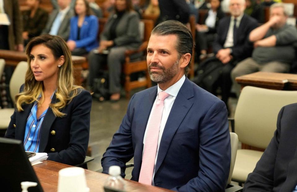 Donald Trump Jr and lawyer Alina Habba (POOL/AFP via Getty Images)