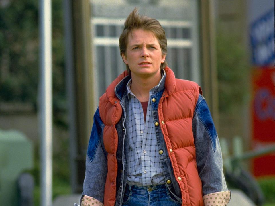 Michael J. Fox como Marty McFly en Back to the Future (Universal Studios)