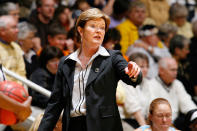 <p>Pat Summitt, the coach of the Tennessee Lady Volunteers basketball team, died June 28 at age 64. She had previously announced her diagnosis of early-onset Alzheimer’s disease. — (Pictured) Pat Summitt, head coach of the Tennessee Lady Volunteers, looks on against the Purdue Boilermakers during the 2008 NCAA Tournament second round game at Mackey Arena in 2008 in West Lafayette, Indiana. (Joe Robbins/Getty Images) </p>