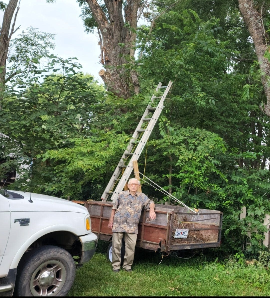 George Beden, a 100-year-old WWII veteran and Nixa resident, fell from a 14-foot latter while doing maintenance on his hime.