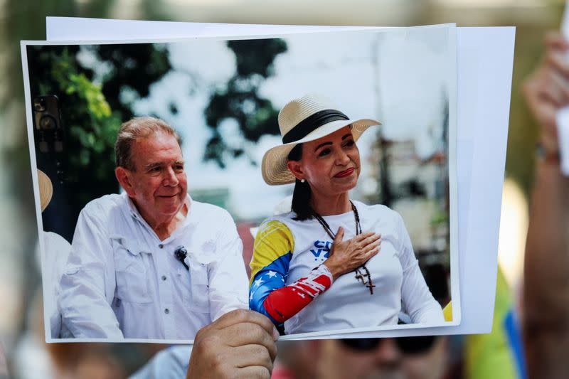 Venezuelans gather in support of Venezuelan opposition presidential candidate Gonzalez, in Madrid