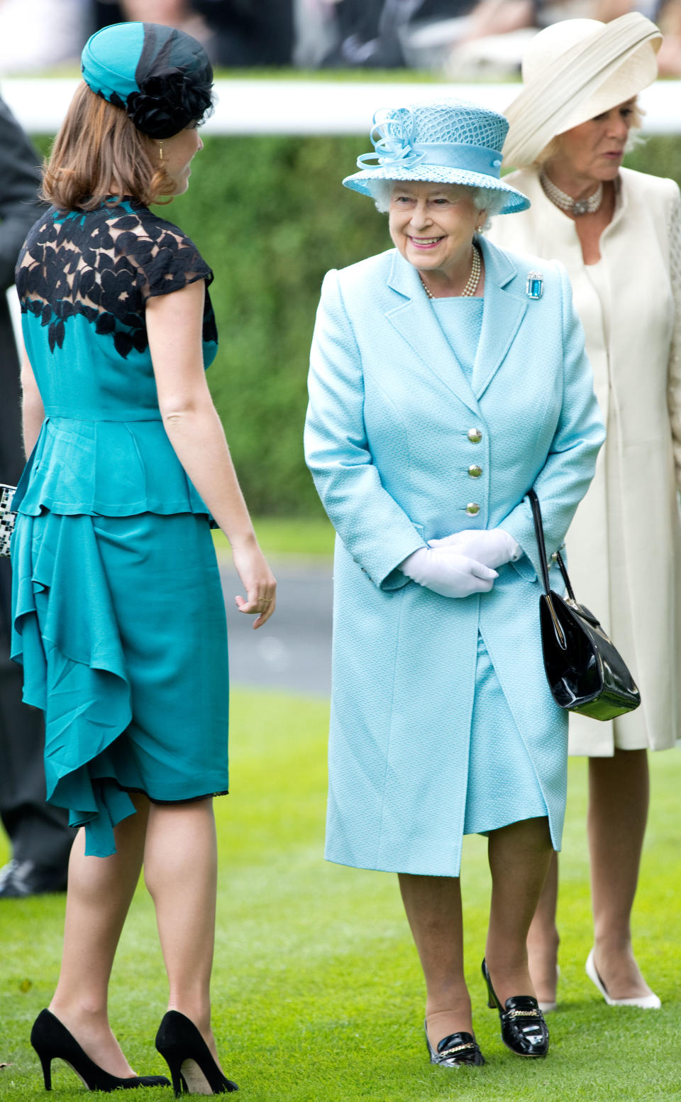 ASCOT, ENGLAND - JUNE 19:  Queen Elizabeth II and Princess Eugenie attend day 1 of Royal Ascot 2012 at Ascot Racecourse on June 19, 2012 in Ascot, United Kingdom. (Photo by Samir Hussein/WireImage)