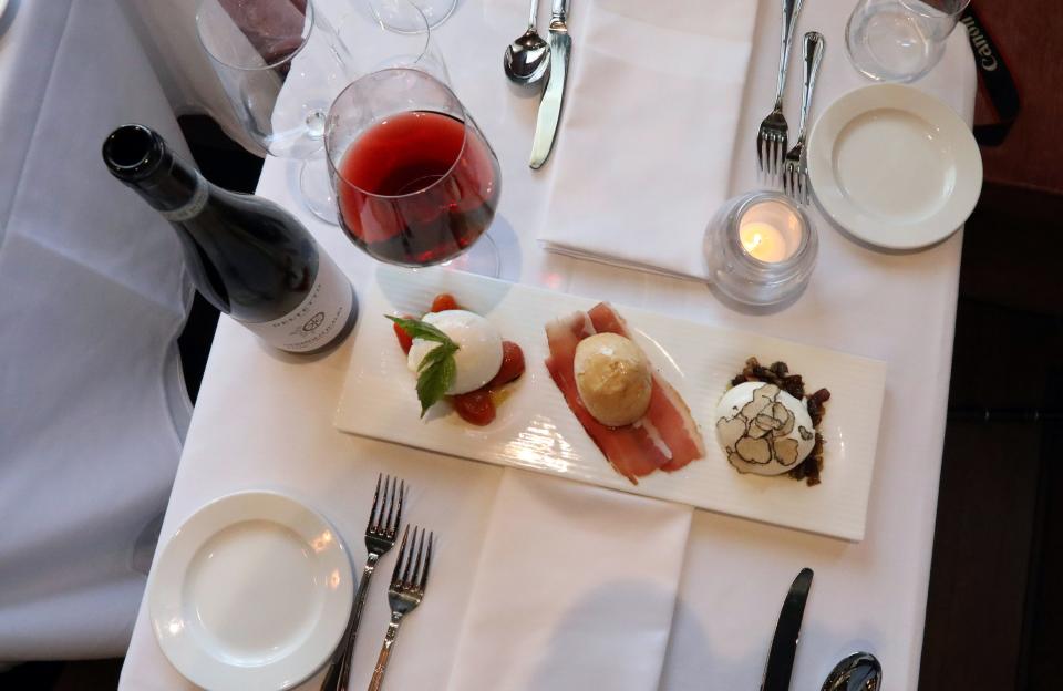 Mozzarella Di Bufale Per Due, 3 styles of specialty imported Italian mozzarella at Lanni's Cucina Verace Italiana in Sparkill May 8, 2023.