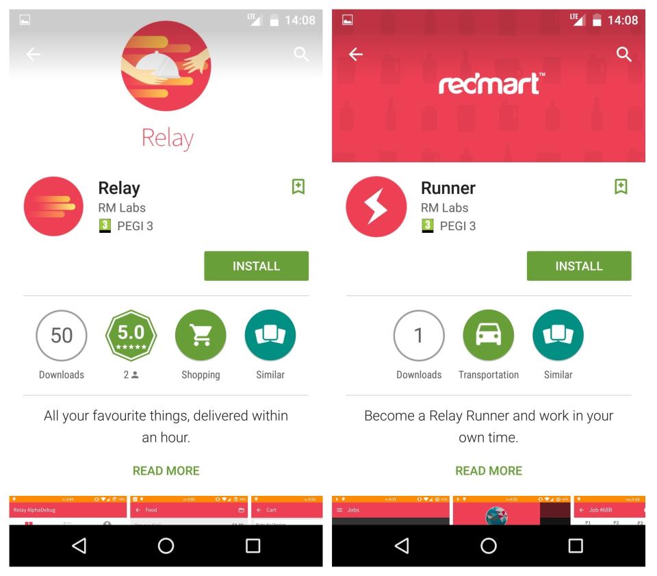 Redmart new apps on Play Store