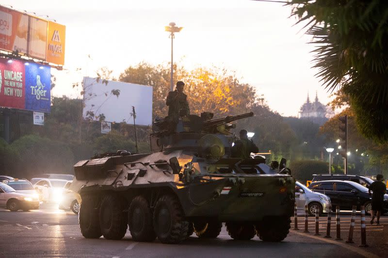 Protest against the military coup, in Yangon