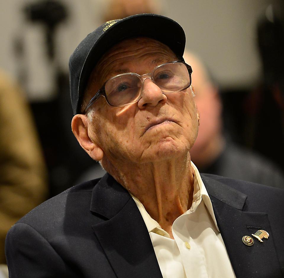 A event was held at the 1881 Event Hall in Spartanburg to honor the military service of four World War II veterans. This is Walter Greene of the U.S. Marine Corps.