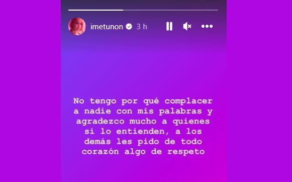 Historia Instagram Ime Tuñón / Cortesía 