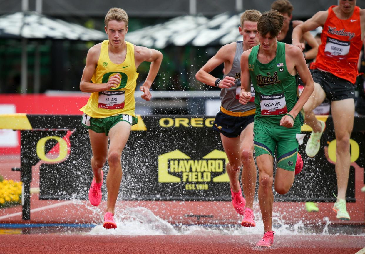 Oregon's Benjamin Balazs wins 3,000 steeplechase at U20 Outdoor