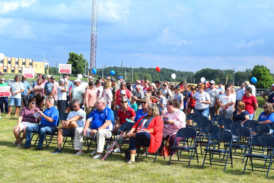 A crowd of more than 100 people was on hand Wednesday for the ribbon-cutting ceremony for the new West Holmes Elementary School, behind West Holmes Middle School and High School.