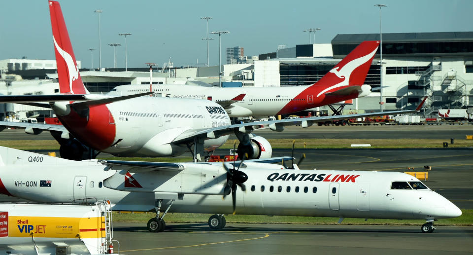 Stock image of Qantas planes at the domestic terminal in Sydney. Source: AAP