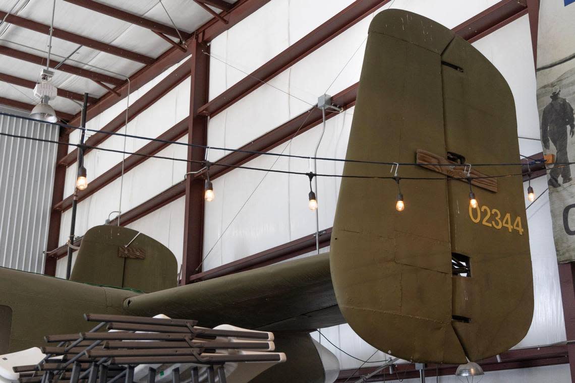 A restored B-25c at Owens Field Airport sports the tail number from General Jimmy Doolittle’s B-25b on Monday, August 7, 2023. The plane is not capable of flight without more extensive renovations.