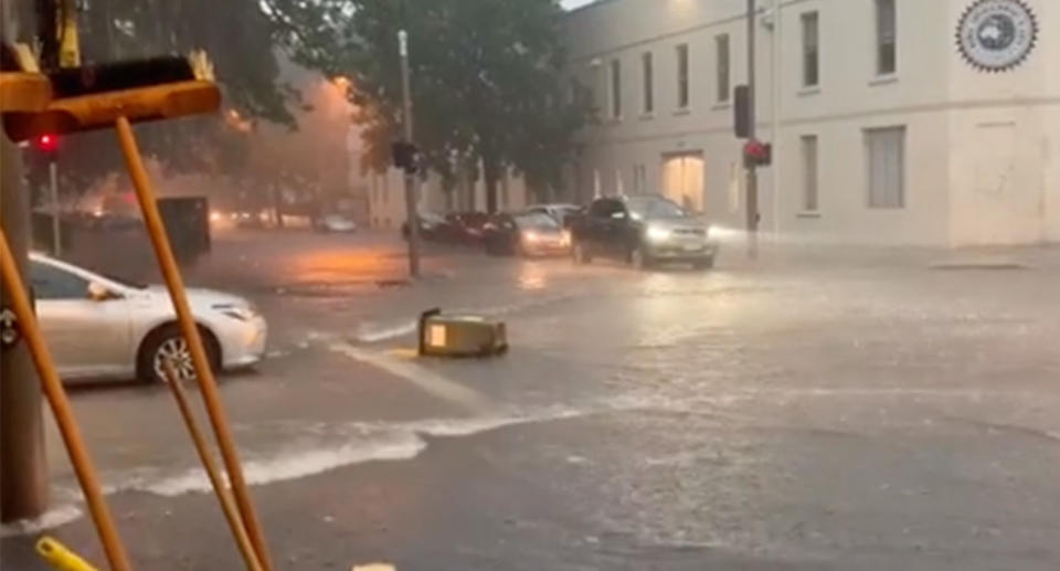 Sydney storm batters Redfern cafe