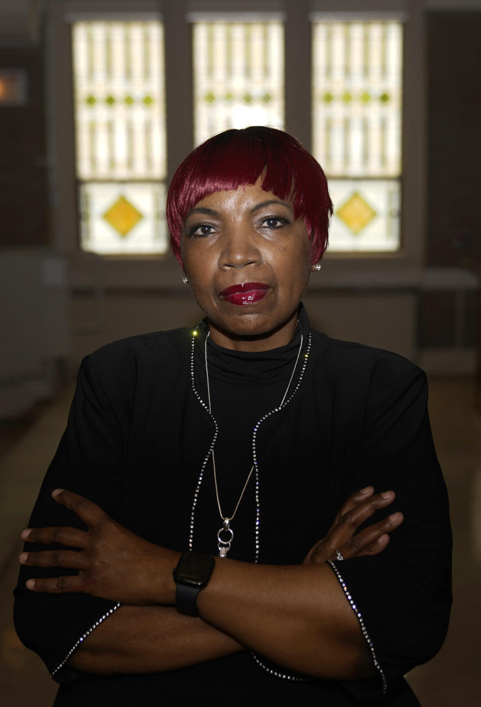 Doris Milton, 63, sits for a portrait at the Bethel New Life holistic wellness center Thursday, Feb. 15, 2024, in Chicago. In some ways, Doris Milton is a Head Start success story. A student in one of Chicago's inaugural Head Start classes, when the federally-funded early education program was in its infancy. Milton followed in her teacher's footsteps, now a Head Start teacher in Chicago, but after more than four decades on the job, Milton, 63, earns $22 an hour. It's a wage that puts her above the federal poverty line, but she is far from financially secure. (AP Photo/Charles Rex Arbogast)