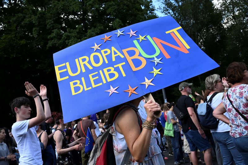 FILE PHOTO: Demonstration against right-wing extremism and for the protection of democracy, in Berlin