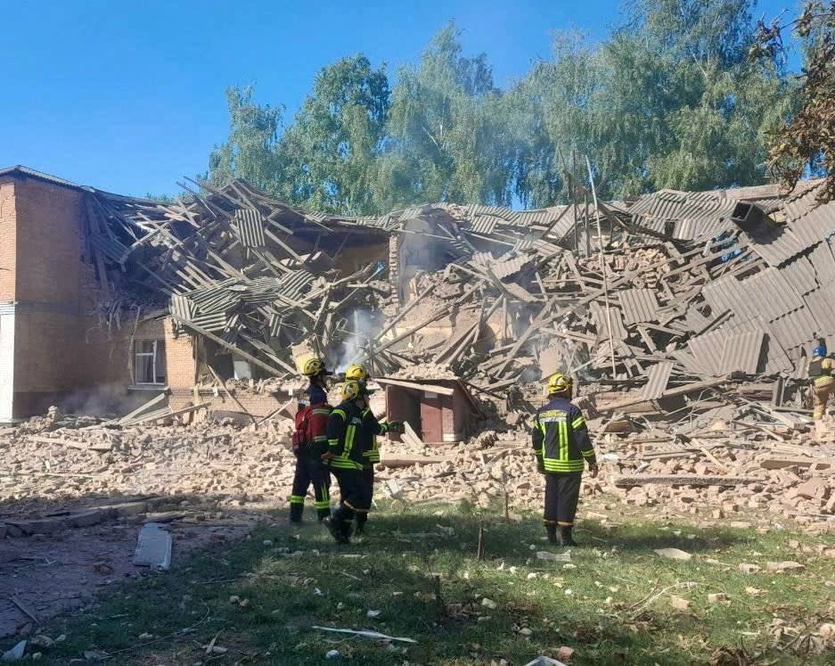 Rescuers work at the site of a Russian drone strike, amid Russia’s attack on Ukraine, in Romny in Sumy region (via REUTERS)