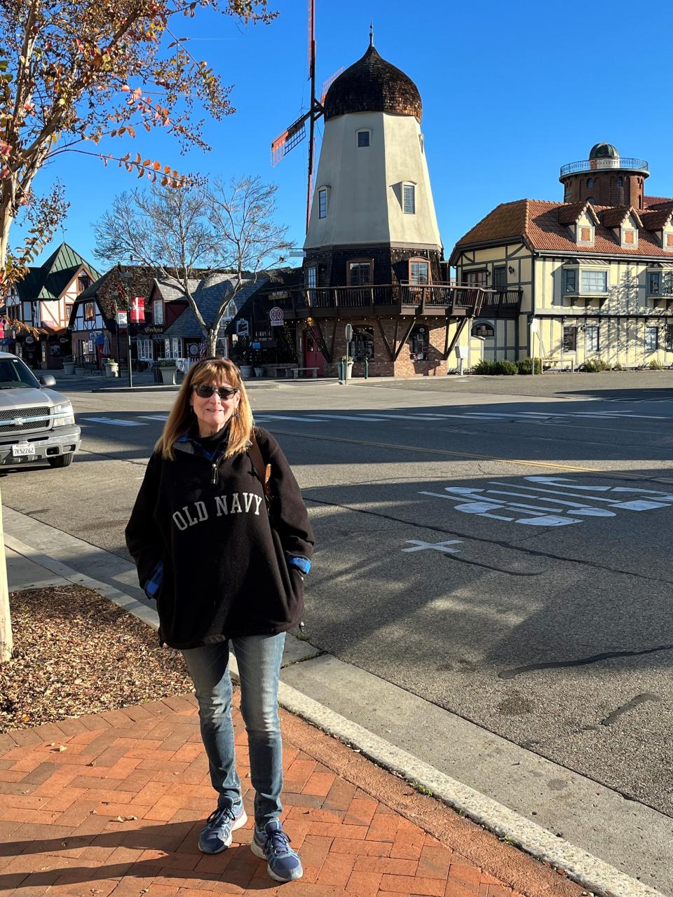 Exploring the streets of Solvang, with Susan.