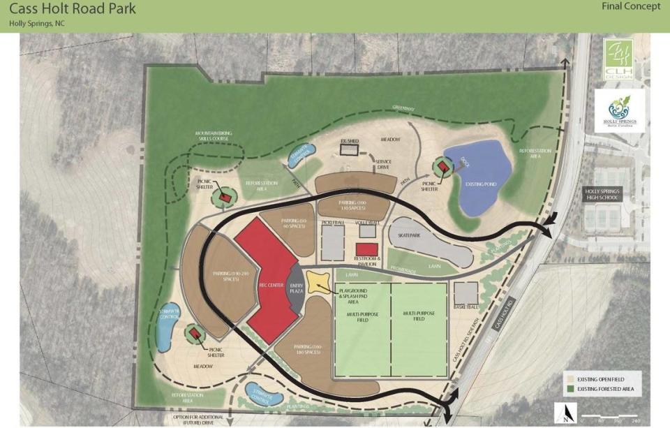 Holly Springs Town Council unanimously approved the master plan for the 56-acre Cass Holt Road Park in March 2022.