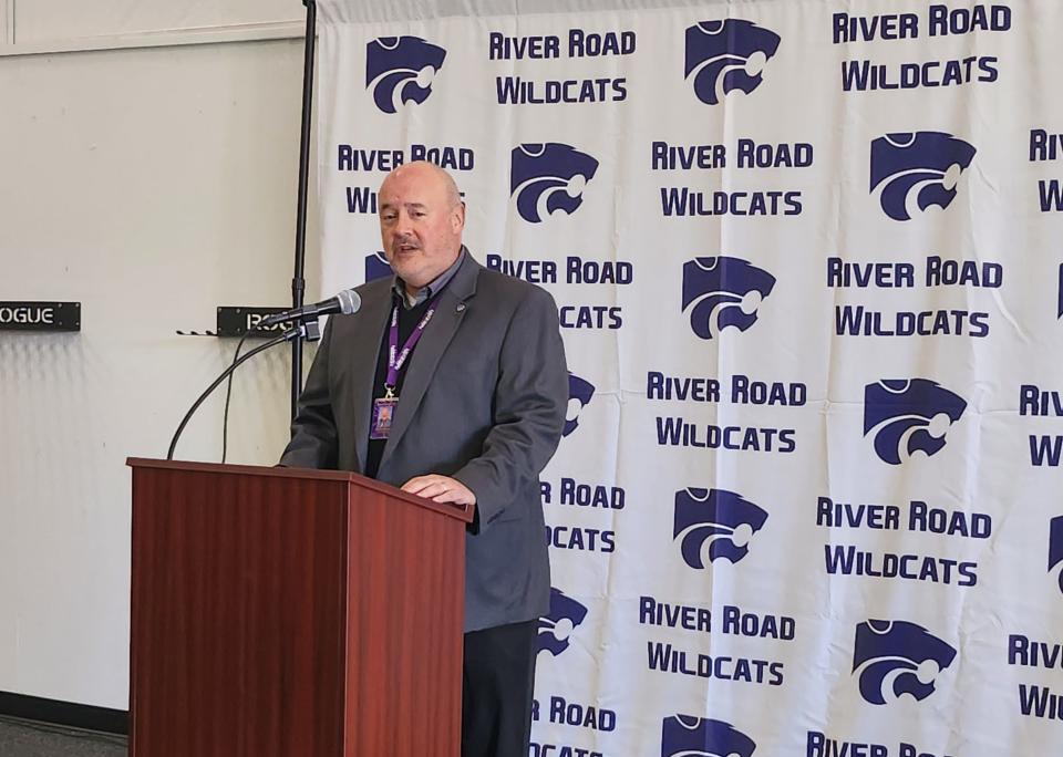 On Tuesday, River Road Independent School District Superintendent Richard Kelly presents the district's new Athletic Performance Center, which replaces the former weight room.