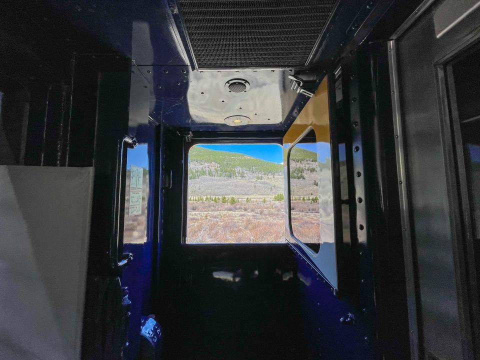 A view from the observation deck on the Rocky Mountaineer.