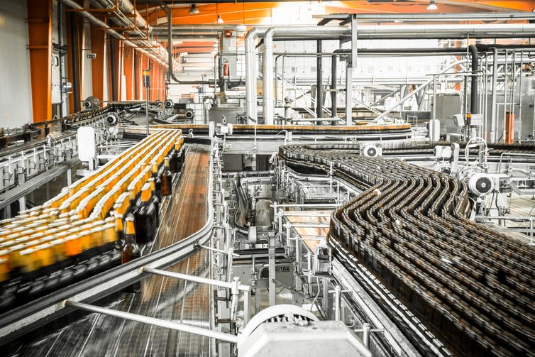 <span class="caption">An industrial brewery.</span> <span class="attribution"><a class="link " href="https://www.shutterstock.com/image-photo/brewery-interior-equipments-191643209" rel="nofollow noopener" target="_blank" data-ylk="slk:Momente/Shutterstock.com;elm:context_link;itc:0;sec:content-canvas">Momente/Shutterstock.com</a></span>