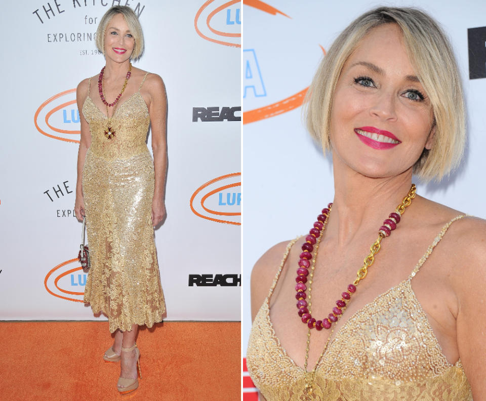 <p>Den Wow-Look des Wochenendes aber trug Sharon Stone auf dem Orange Ball in Los Angeles: In ihrem Vintage-Dress von Valentino bewies die 59-Jährige nicht nur Stilgefühl vom Feinsten, sondern auch, dass wahre Schönheit kein Alter kennt. (Bilder: ddp) </p>