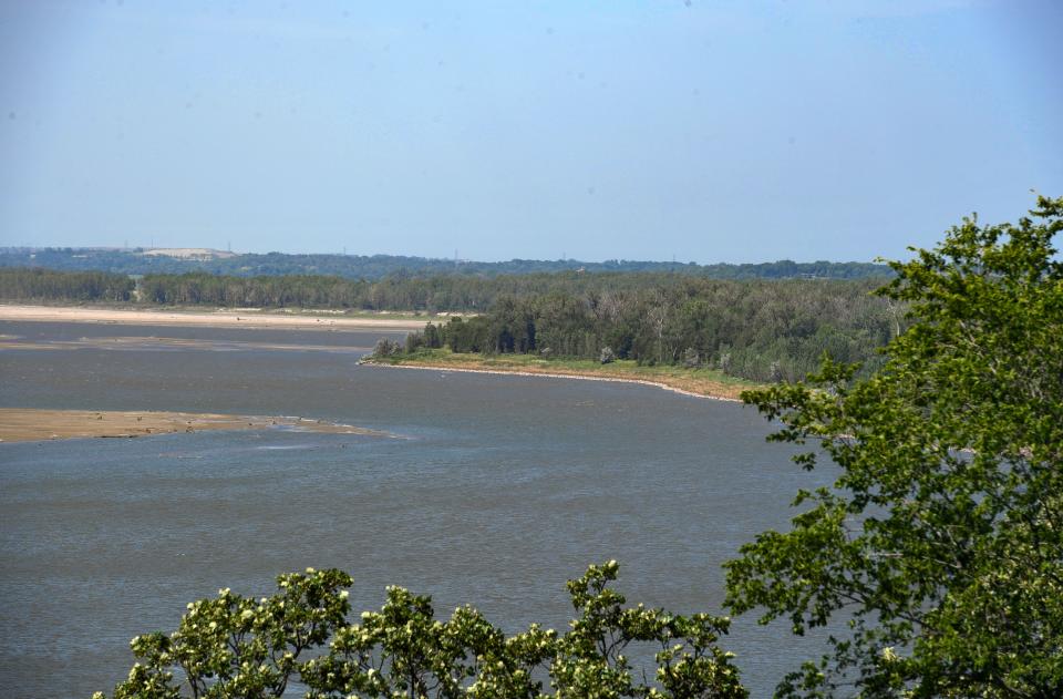 The Missouri River is seen on Thursday, July 14, 2022, south of Vermillion.