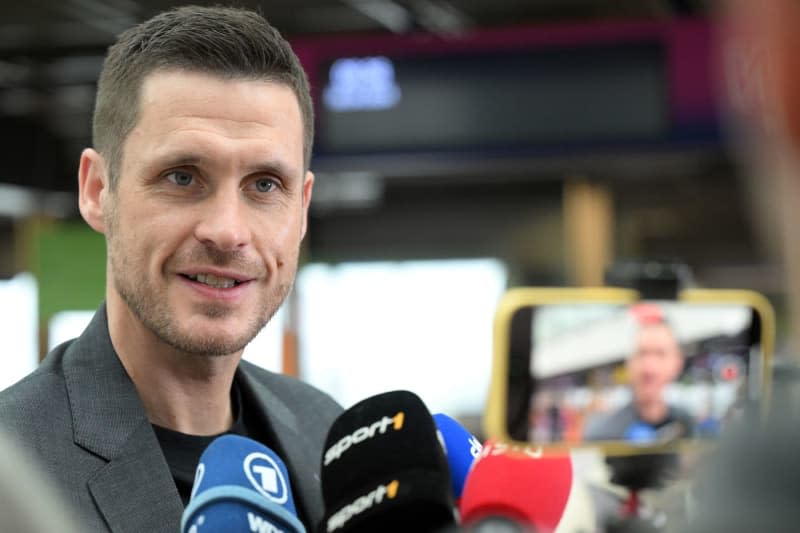 Borussia Dortmund Sports director Sebastian Kehl gives an interview before departing to Madrid for the UEFA Champions League quarter-final first leg against Atlético Madrid. Federico Gambarini/dpa