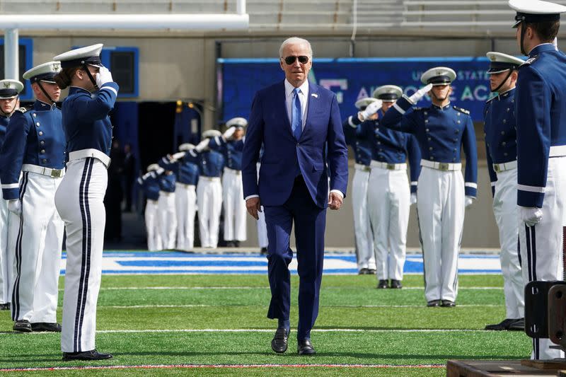 Graduation ceremony at the Air Force Academy in Colorado Springs