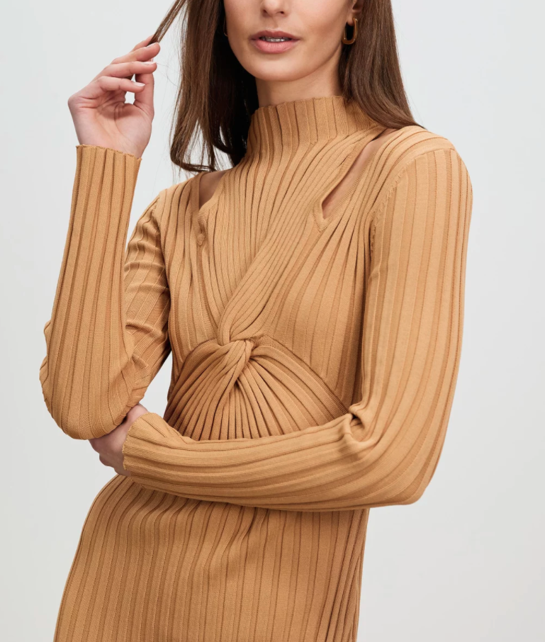 Acler nougat midi knit dress