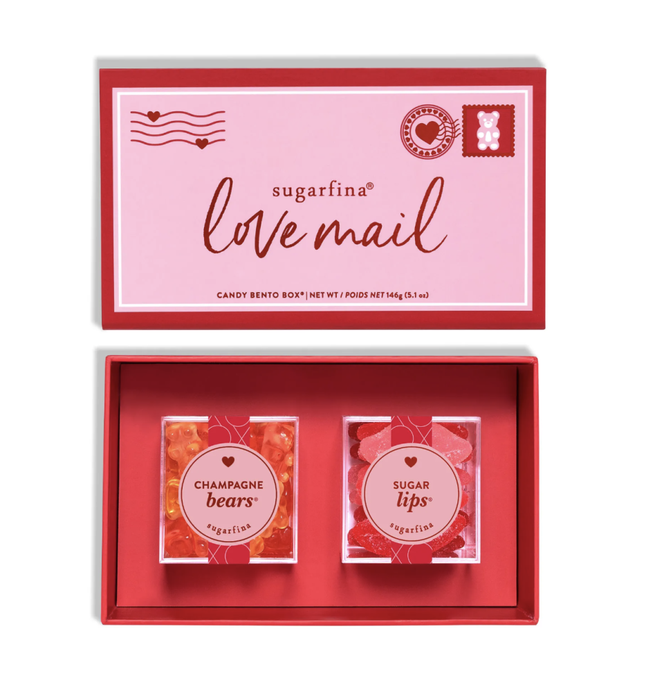 Love Mail 2-Piece Candy Bento Box in red and pink box (photo via Sugarfina)
