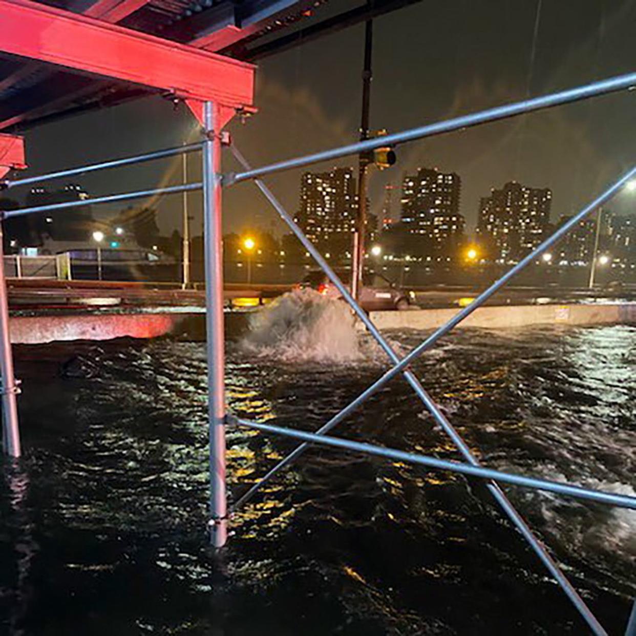 This photo provided by the New York City Police Department shows flooding on New York York's Upper East Side, Wednesday, Sept. 1, 2021.