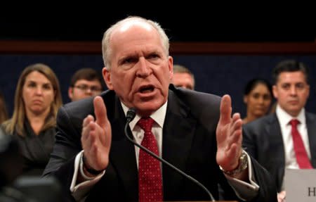 Former CIA director John Brennan testifies before the House Intelligence Committee to take questions on “Russian active measures during the 2016 election campaign” in the U.S. Capitol in Washington, U.S., May 23, 2017.  REUTERS/Kevin Lamarque