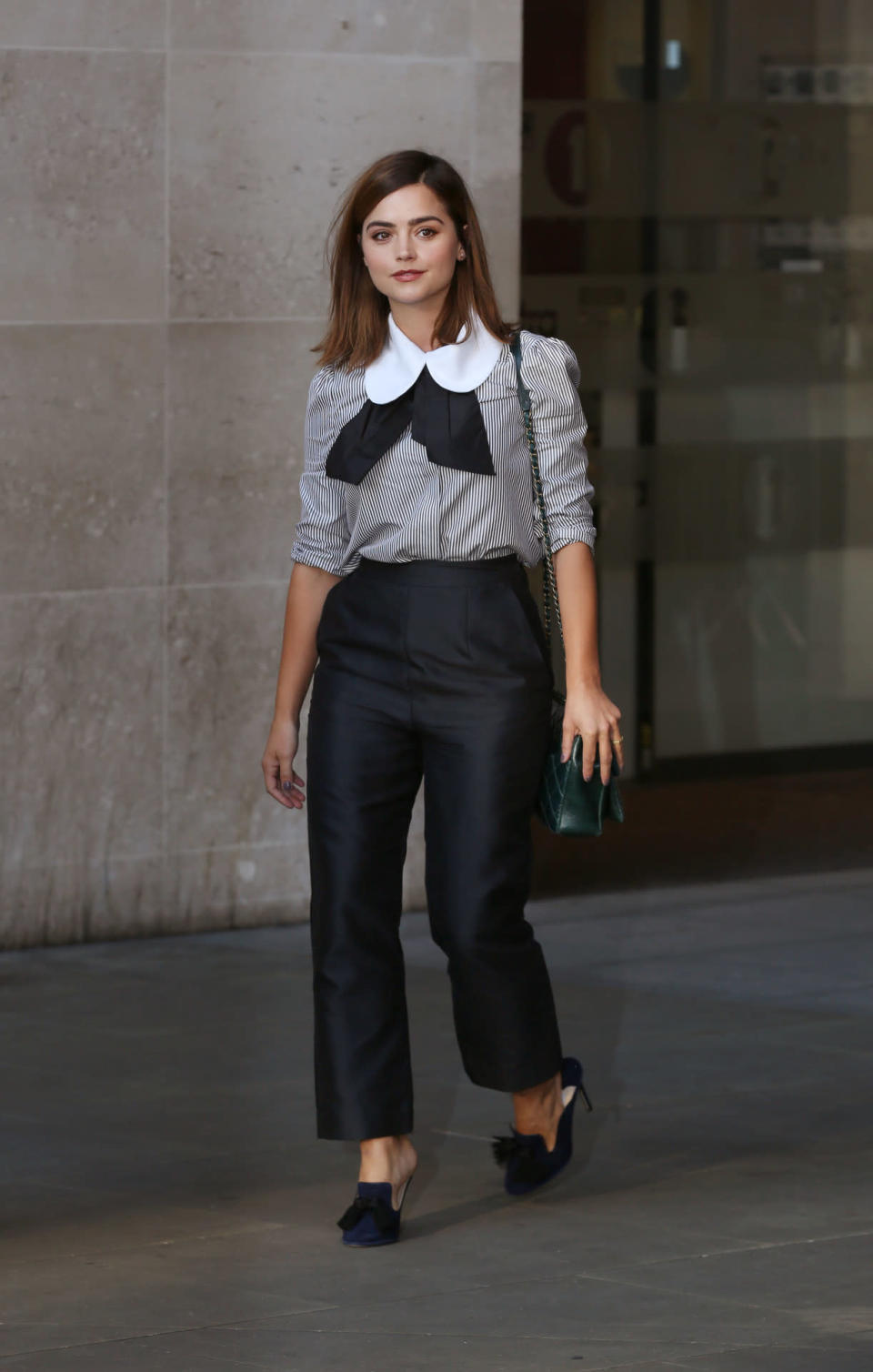 HIT: Jenna Coleman leaving the BBC Radio 1 studios