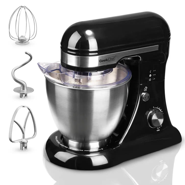Geek Chef Stainless Steel 4.8 Quart Stand Mixer in black
