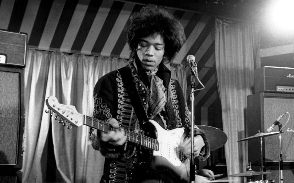 Jimi Hendrix performing at the Marquee Club in 1967 - Bob Baker/Redferns