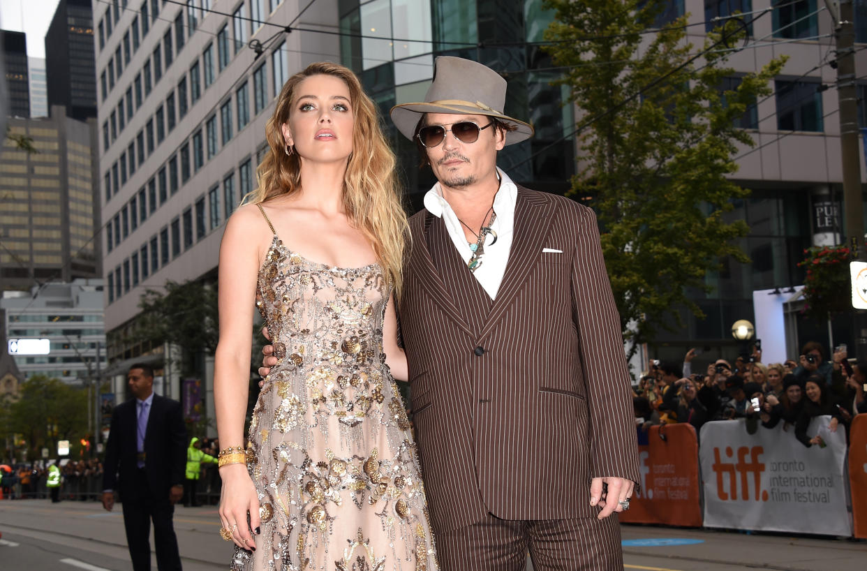 TORONTO, ON - SEPTEMBER 12:  Actress Amber Heard and actor Johnny Depp attend 'The Danish Girl' premiere during the 2015 Toronto International Film Festival at the Princess of Wales Theatre on September 12, 2015 in Toronto, Canada.  (Photo by Jason Merritt/Getty Images)