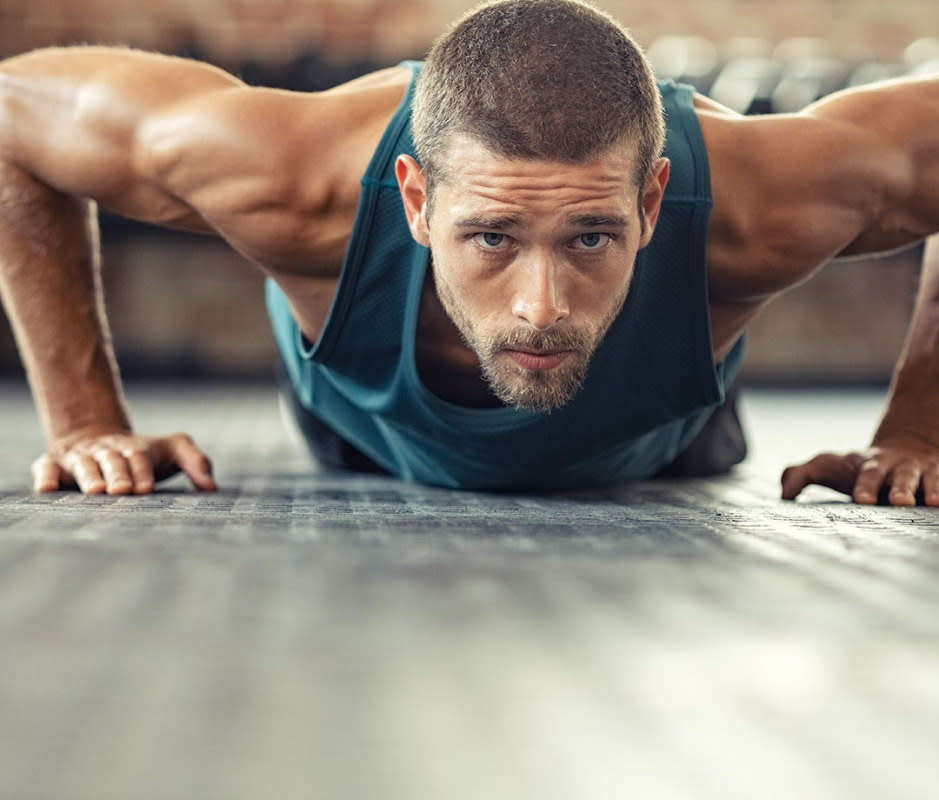 How to do it:<ol><li>Place a broom handle or dowel rod along your spine and keep it centered on your back as you perform traditional pushups. Not only does this force you to use proper form, but it also requires you to stay focused and engaged.</li></ol>