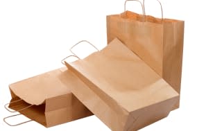 three ecological paper bags