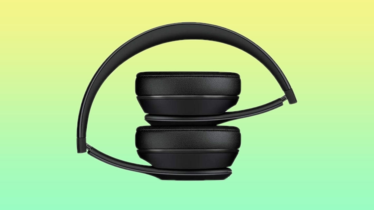 Folded-up black headphones