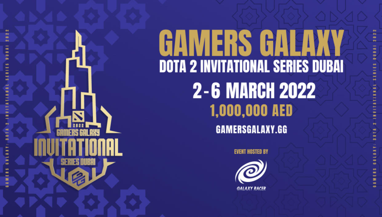 The GAMERS GALAXY: Dota 2 Invitational Series Dubai 2022 will feature 10 of the best Dota 2 teams in the world competing in a LAN hosted in Dubai Studio City from 2 to 6 March. (Photo: Galaxy Racer)