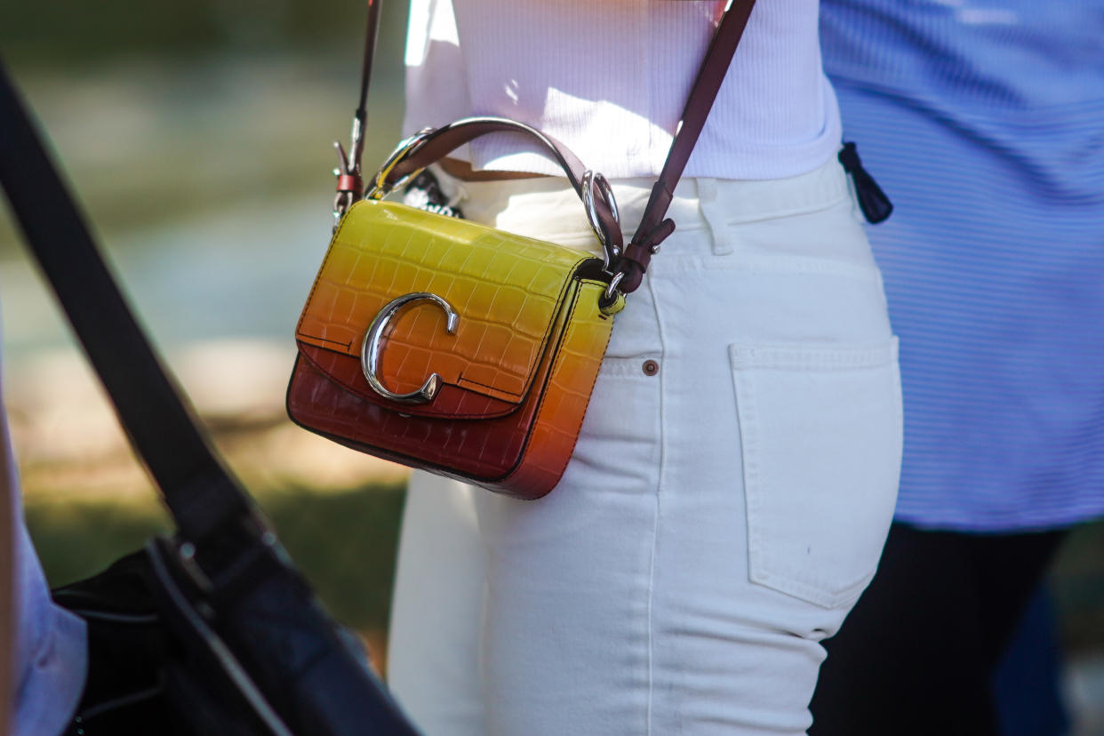 The Chloe C Mini Cross Body Bag was a fixture at Paris Fashion Week [Photo via Getty Images]