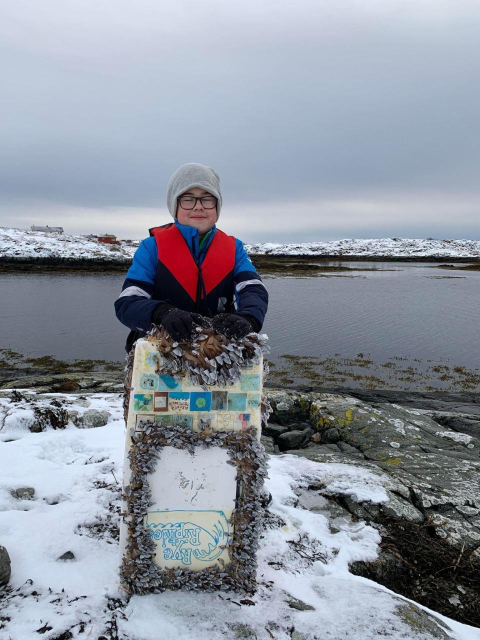 Kanel, a fellow middle schooler who lives in Norway, heard about the missing boat and went out to look for it. / Credit: Mariann Nunic