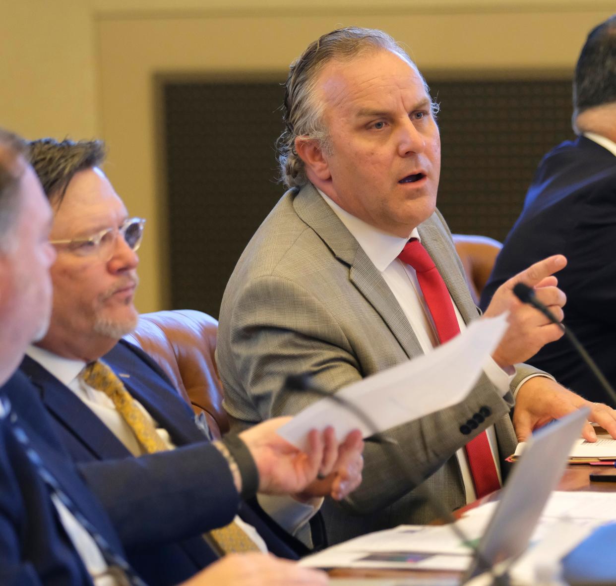 Senate President Pro Tem Greg Treat is pictured Thursday during Gov. Kevin Stitt's Budget Conference with the Senate and House leaders at the Oklahoma Capitol.