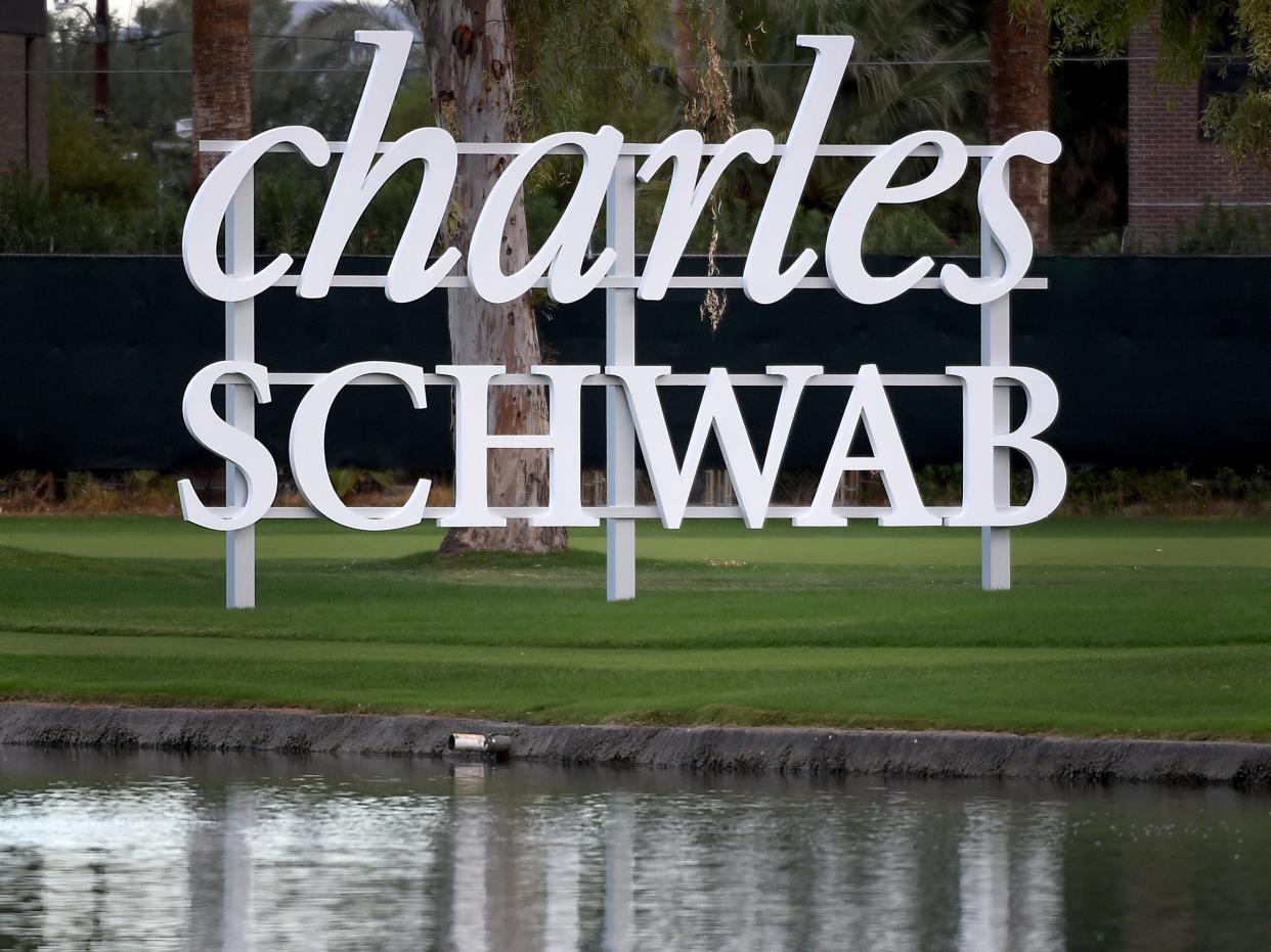 A sign is shown during the final round of the Charles Schwab Cup Championship at the Phoenix Country Club on November 08, 2020. (Getty Images)