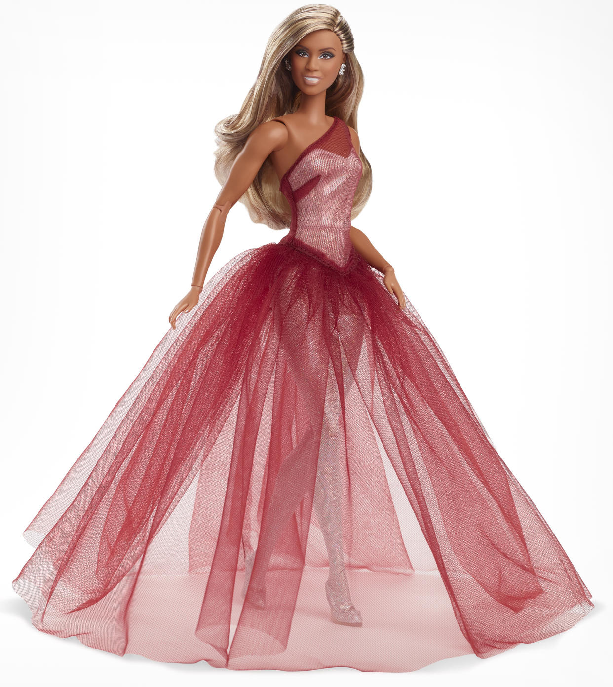 Laverne Cox's Tribute Collection Barbie will be released on May 25, 2022. 
 (Mattel)