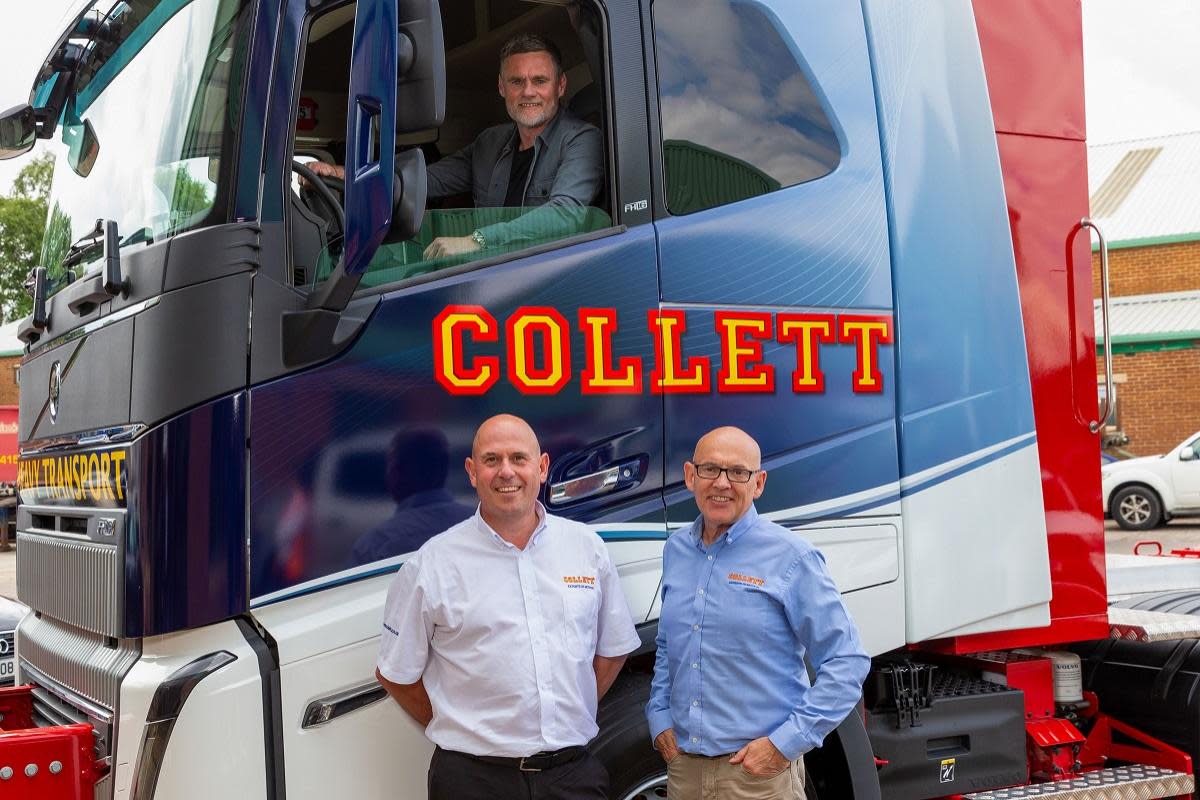 Graham Alexander with Collett & Sons managing director David Collett and sales director Mick Harland <i>(Image: UGC)</i>