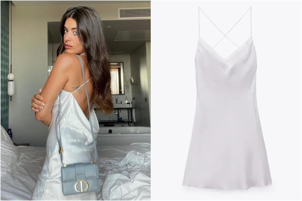 <p>Aida Domènech, más conocida como Dulceida, volvió a dar una lección de estilo el 29 de julio con su <em>outfit </em>lencero. La <em>influencer </em>lució un minivestido blanco de tejido satinado, dejando claro que el <em>slip dress</em> sigue estando de plena tendencia. (Foto: Instagram / <a href="https://www.instagram.com/p/CR7IOu5iJ4V/" rel="nofollow noopener" target="_blank" data-ylk="slk:@dulceida" class="link rapid-noclick-resp">@dulceida</a> / <a href="https://www.zara.com/es/es/vestido-corto-satinado-p03280338.html?v1=116263164&v2=1882774" rel="nofollow noopener" target="_blank" data-ylk="slk:Zara" class="link rapid-noclick-resp">Zara</a>)</p> 