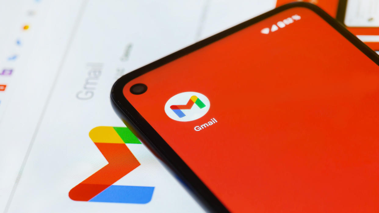  The Gmail logo on a smartphone screen 